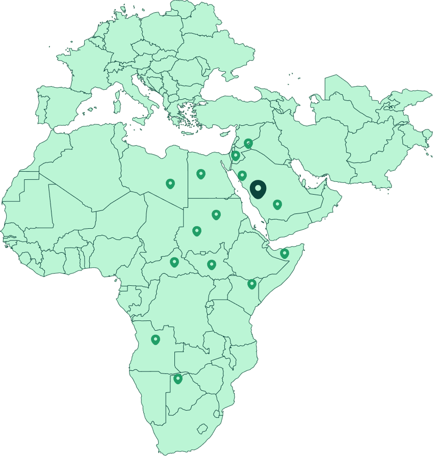 Map of projects around the Middle East